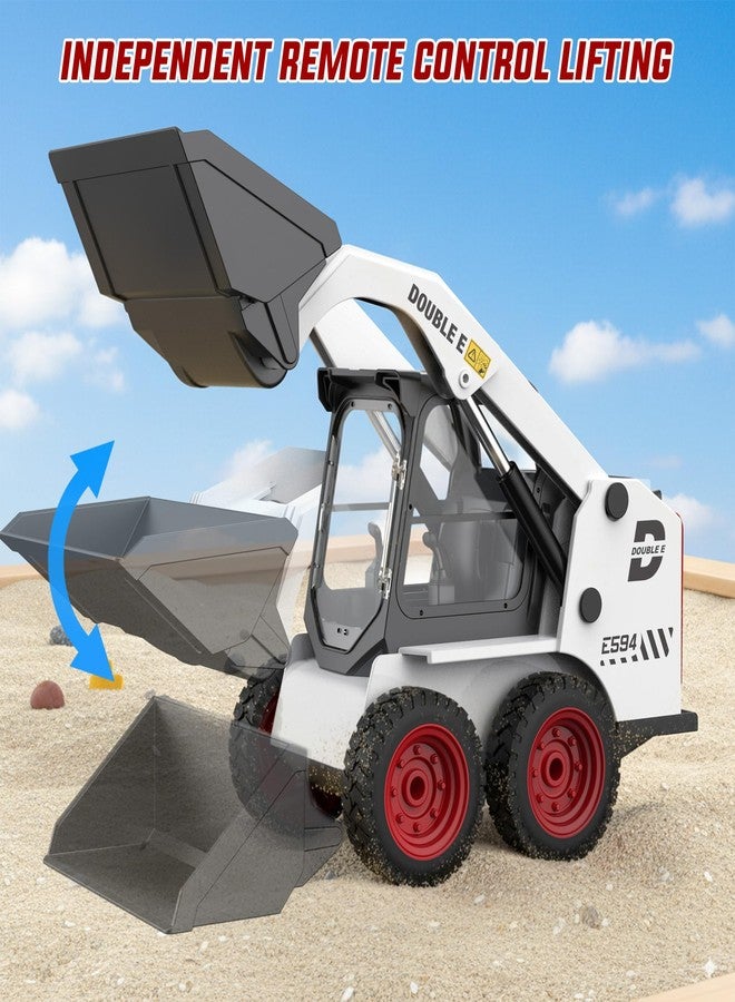 DOUBLE E RC Skid Steer Loader Toy for Kids,1:14 Scale Remote Control Construction Truck with Lights Sound & Sounds 2.4GHz RC Truck Toy, 360°Rotation,RC Front Loader Tractor Engineering Vehicles - Image 2